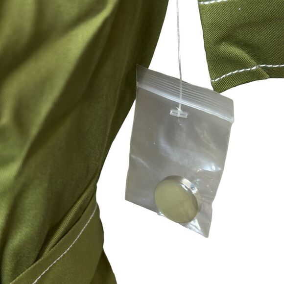 Modcloth Retro Mini Shirt Dress Belted Button Up Short Sleeve Green Women 2 NWT - Picture 9 of 11